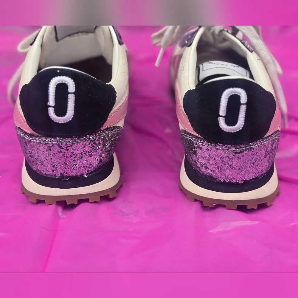 Marc Jacobs Women's Sneakers with Pink and Silver Glitter - Picture 5 of 8